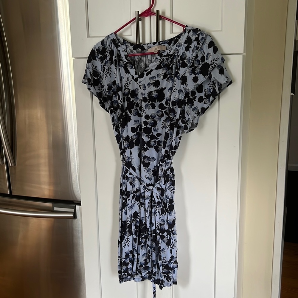 Loft summer dress with waste tie. Size medium